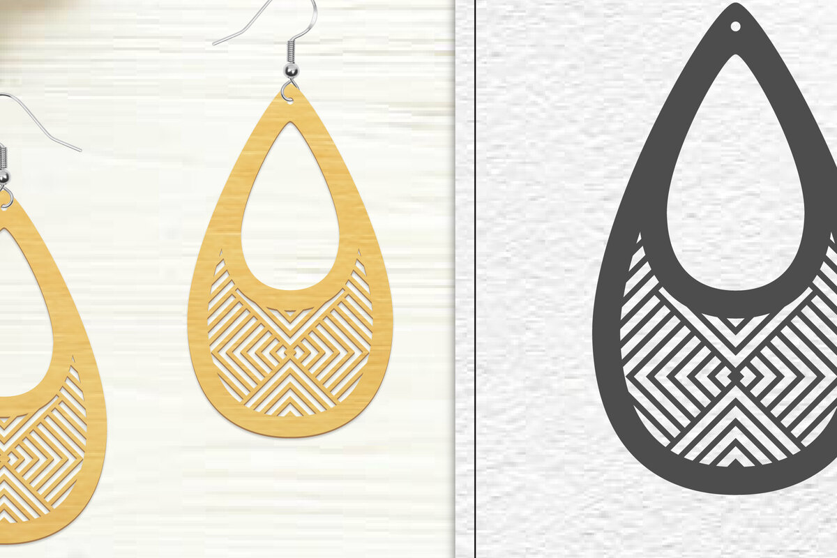 Σετ των 3 Intra απο ξύλο plywood 3mm-4mm πάχος - Σκουλαρίκια Laser Cut | Σχέδιο σκουλαρίκια Δίασταση 3x3 cm INTRAFABR-102046522