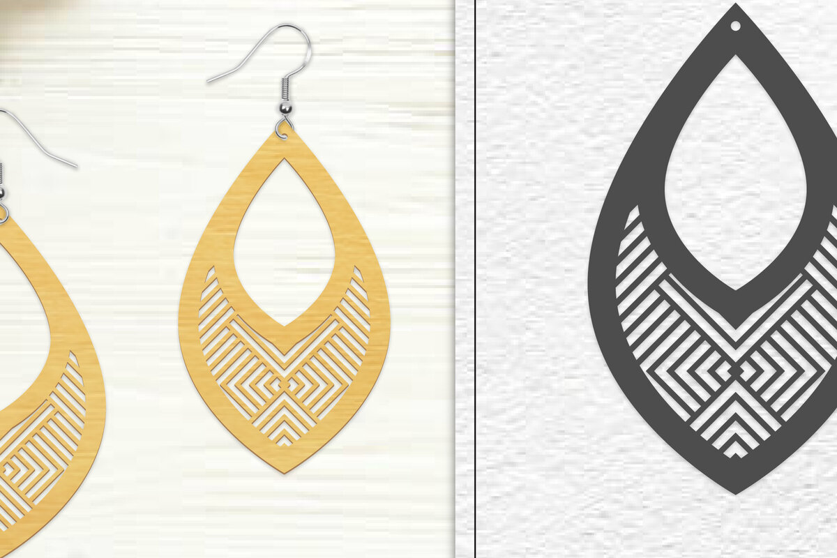 Σετ των 3 Intra απο ξύλο plywood 3mm-4mm πάχος - Σκουλαρίκια Laser Cut | Σχέδιο σκουλαρίκια Δίασταση 3x3 cm INTRAFABR-102045051