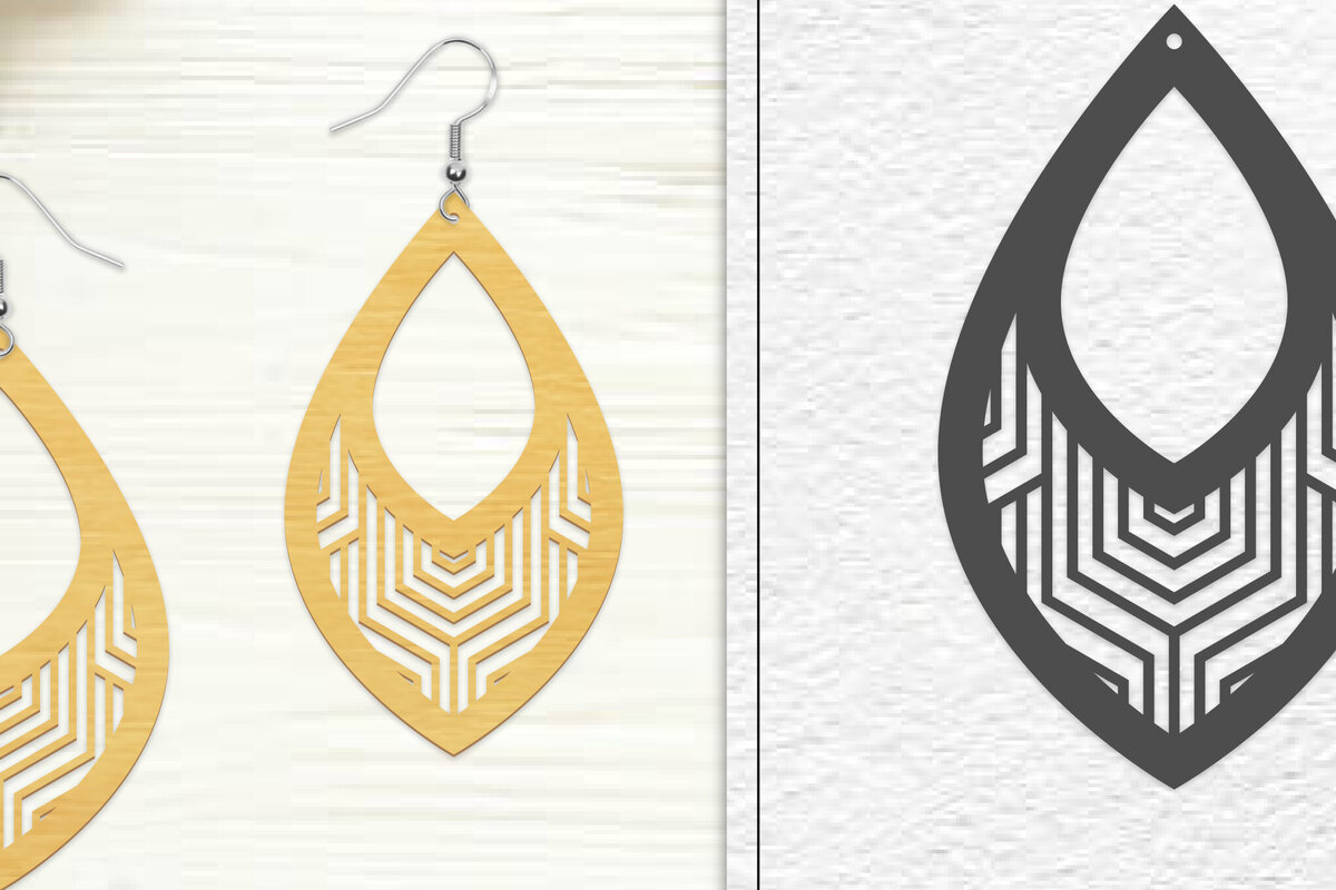 Σετ των 3 Intra απο ξύλο plywood 3mm-4mm πάχος - Σκουλαρίκια Laser Cut | Σχέδιο σκουλαρίκια Δίασταση 3x3 cm INTRAFABR-102045081