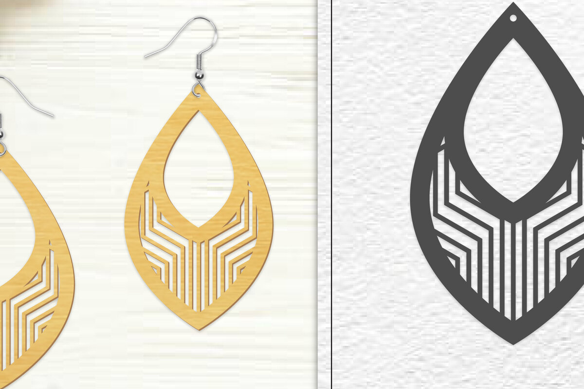 Σετ των 3 Intra απο ξύλο plywood 3mm-4mm πάχος - Σκουλαρίκια Laser Cut | Σχέδιο σκουλαρίκια Δίασταση 3x3 cm INTRAFABR-102045157