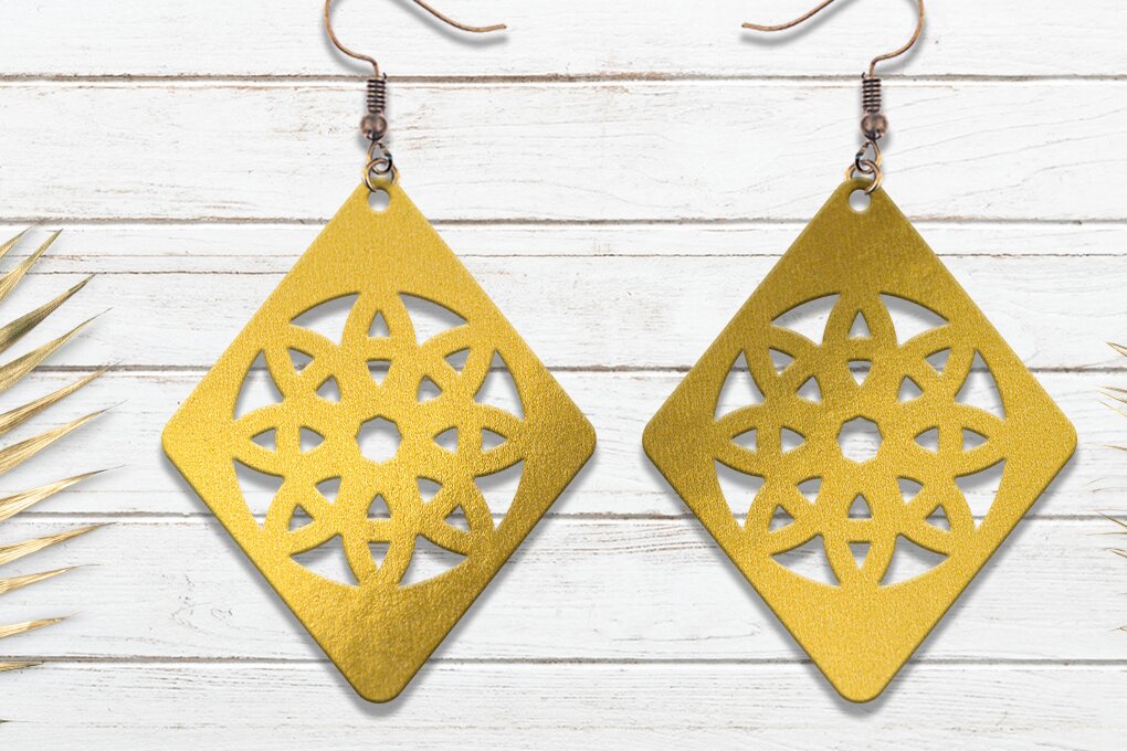 Σετ των 3 Intra απο ξύλο plywood 3mm-4mm πάχος - Σκουλαρίκια Laser Cut, Σκουλαρίκια Laser Cut S Δίασταση 3x3 cm INTRAFABR-88133275