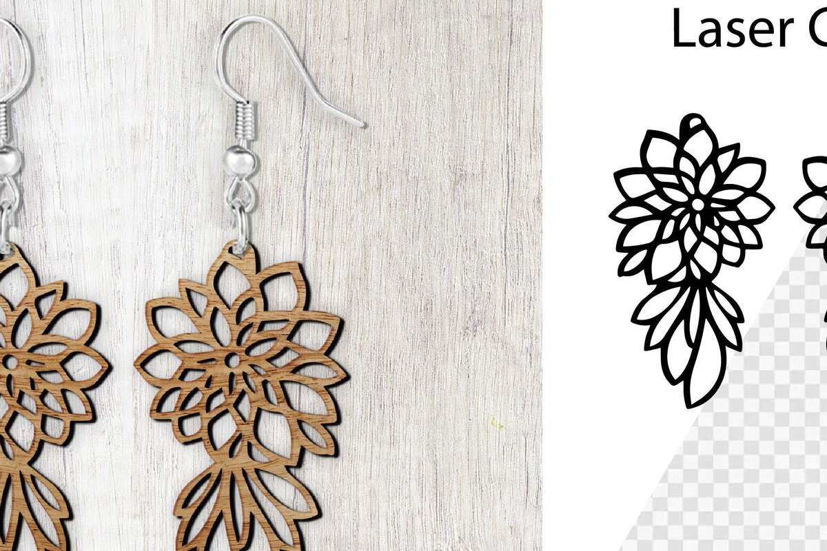 Σετ των 3 Intra απο ξύλο plywood 3mm-4mm πάχος - Σκουλαρίκια Laser cut. Σκουλαρίκια . Δίασταση 3x3 cm INTRAFABR-98296973