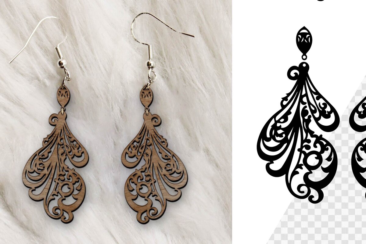 Σετ των 3 Intra απο ξύλο plywood 3mm-4mm πάχος - Σκουλαρίκια Laser cut. Σκουλαρίκια . Δίασταση 3x3 cm INTRAFABR-100944510