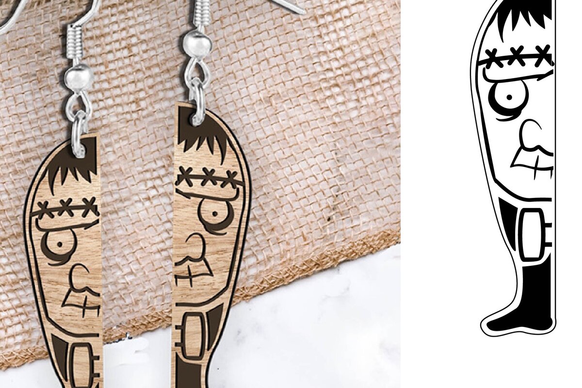 Σετ των 3 Intra απο ξύλο plywood 3mm-4mm πάχος - Σκουλαρίκια Laser cut. Σκουλαρίκια . Δίασταση 3x3 cm INTRAFABR-104081248