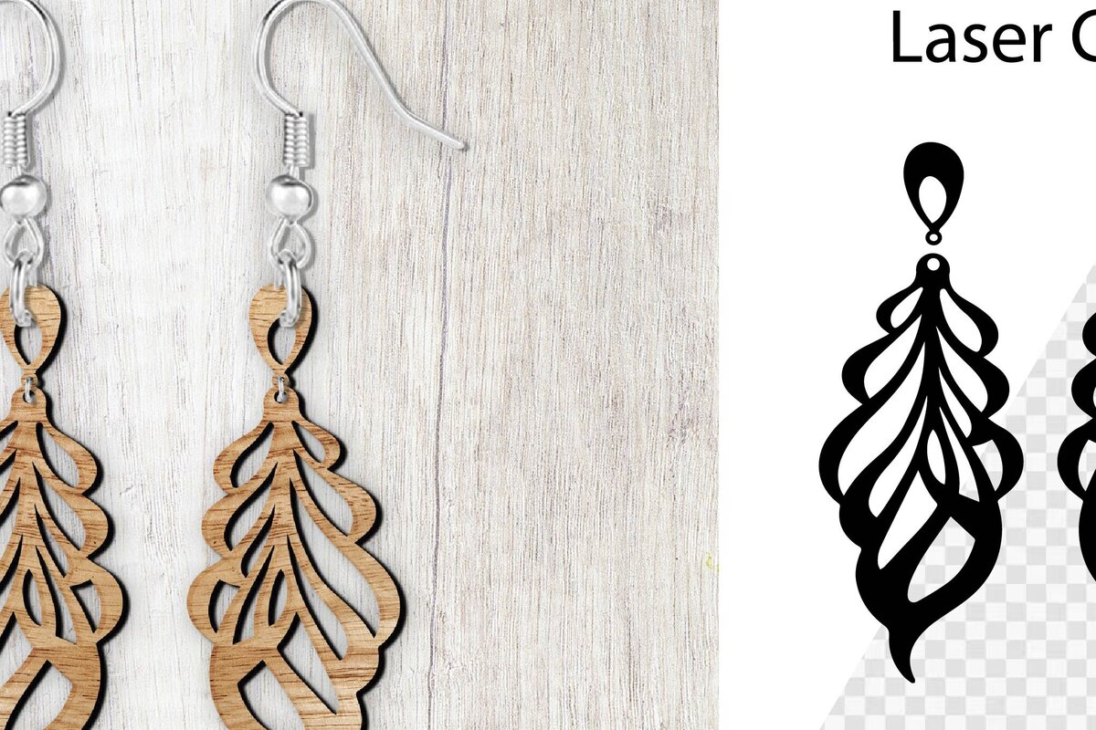 Σετ των 3 Intra απο ξύλο plywood 3mm-4mm πάχος - Σκουλαρίκια Laser cut. Σκουλαρίκια . Δίασταση 3x3 cm INTRAFABR-98285347