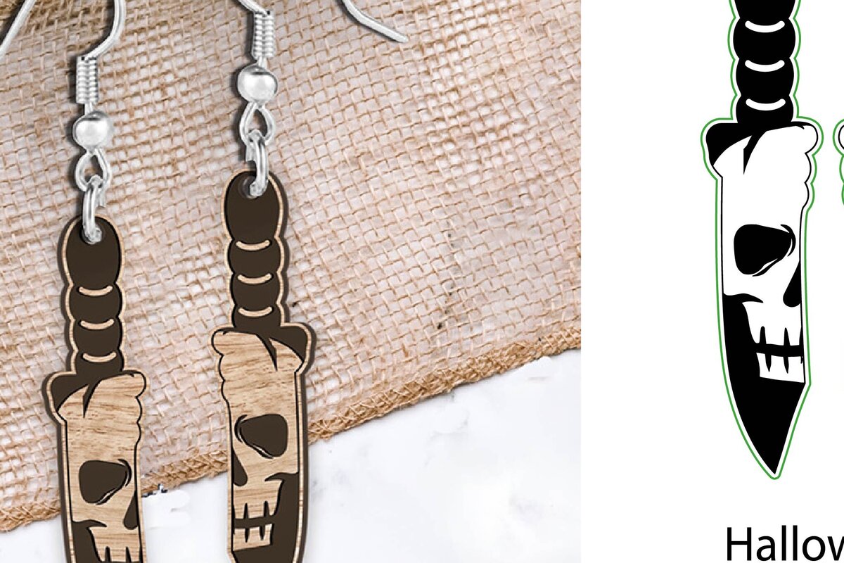 Σετ των 3 Intra απο ξύλο plywood 3mm-4mm πάχος - Σκουλαρίκια Laser cut. Αποκριάτικη  Δίασταση 3x3 cm INTRAFABR-103895216