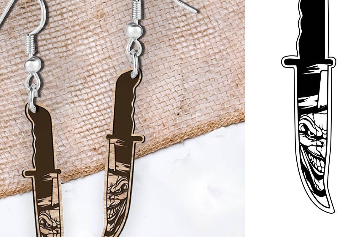 Σετ των 3 Intra απο ξύλο plywood 3mm-4mm πάχος - Σκουλαρίκια Laser cut. Αποκριάτικη  Δίασταση 3x3 cm INTRAFABR-104137744