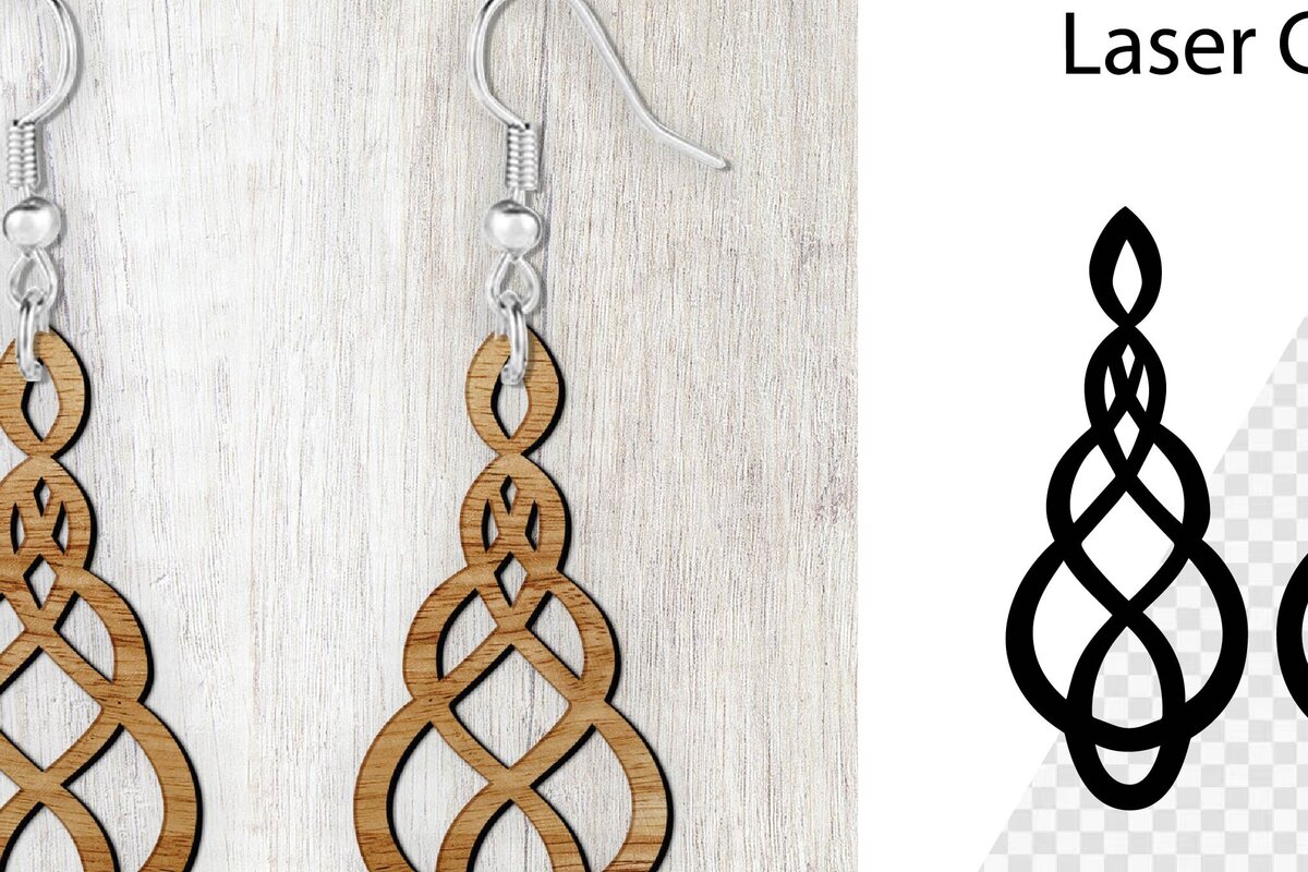 Σετ των 3 Intra απο ξύλο plywood 3mm-4mm πάχος - Σκουλαρίκια Laser cut. Σκουλαρίκια με . Δίασταση 3x3 cm INTRAFABR-98214074