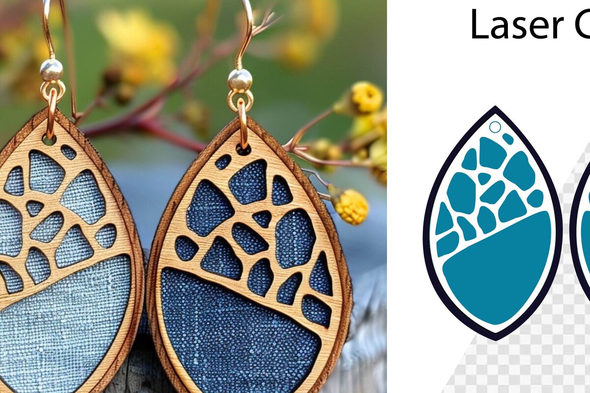 Σετ των 3 Intra απο ξύλο plywood 3mm-4mm πάχος - Σκουλαρίκια Laser cut. Σκουλαρίκια κομμένα με λέιζερ Δίασταση 3x3 cm INTRAFABR-97958013