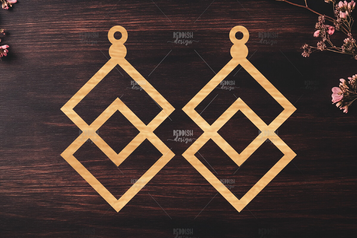 Σετ των 3 Intra απο ξύλο plywood 3mm-4mm πάχος - Σκουλαρίκια Laser Cut  Δίασταση 3x3 cm INTRAFABR-120476564