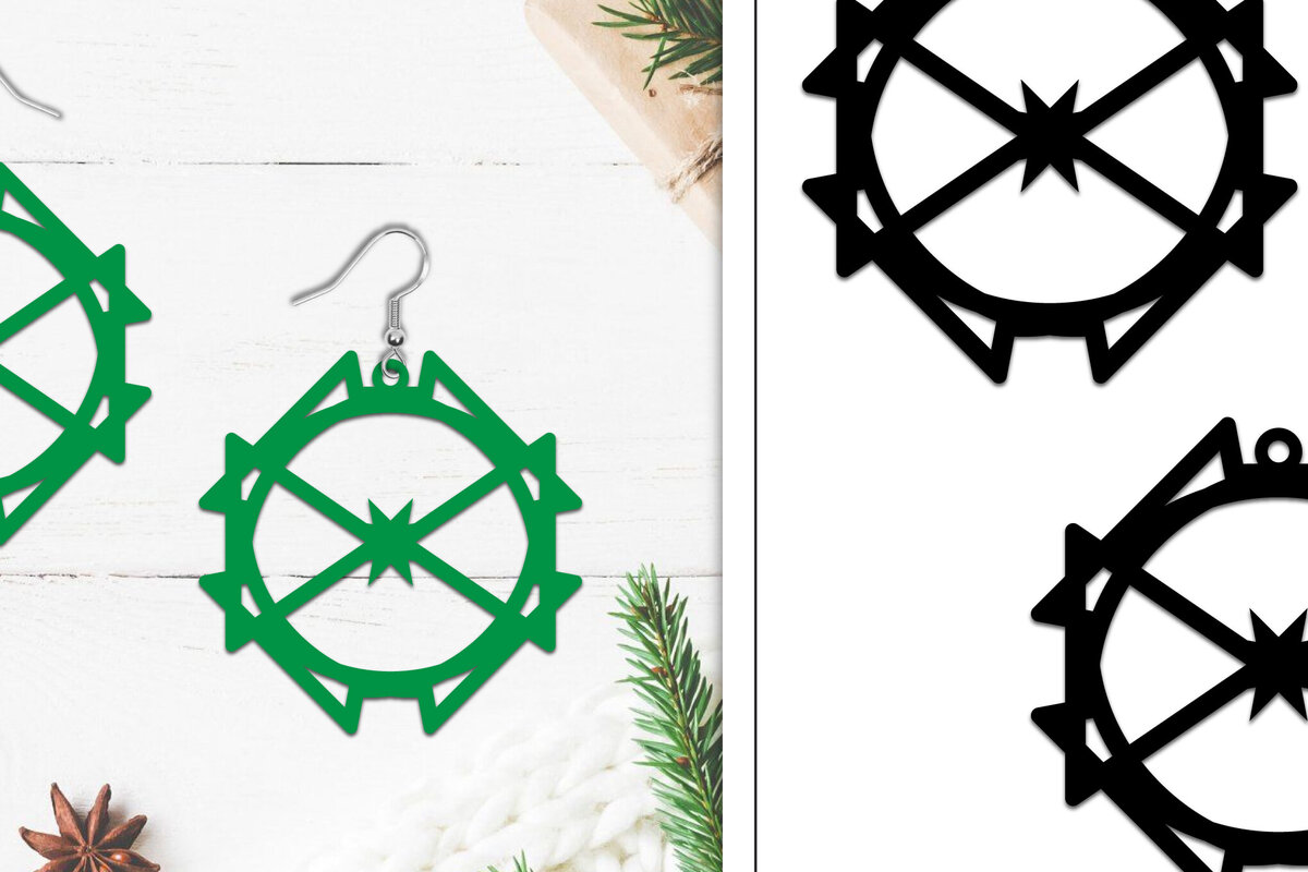 Σετ των 3 Intra απο ξύλο plywood 3mm-4mm πάχος - Σκουλαρίκια Lasercut | Σκουλαρίκια  Δίασταση 3x3 cm INTRAFABR-107884424