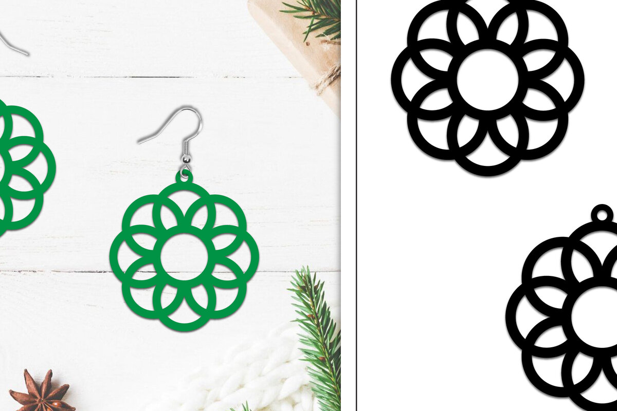 Σετ των 3 Intra απο ξύλο plywood 3mm-4mm πάχος - Σκουλαρίκια Lasercut | Σκουλαρίκια  Δίασταση 3x3 cm INTRAFABR-107884573