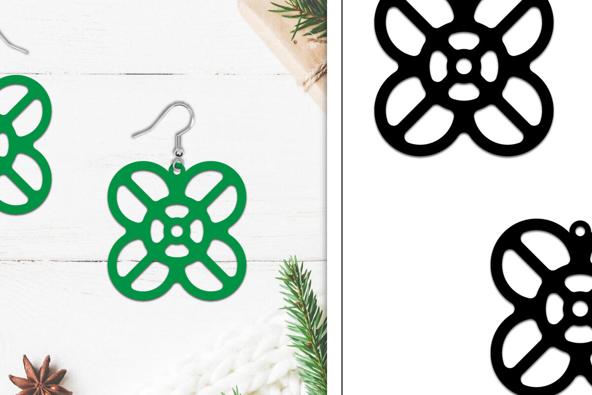 Σετ των 3 Intra απο ξύλο plywood 3mm-4mm πάχος - Σκουλαρίκια Lasercut | Σκουλαρίκια  Δίασταση 3x3 cm INTRAFABR-107884784