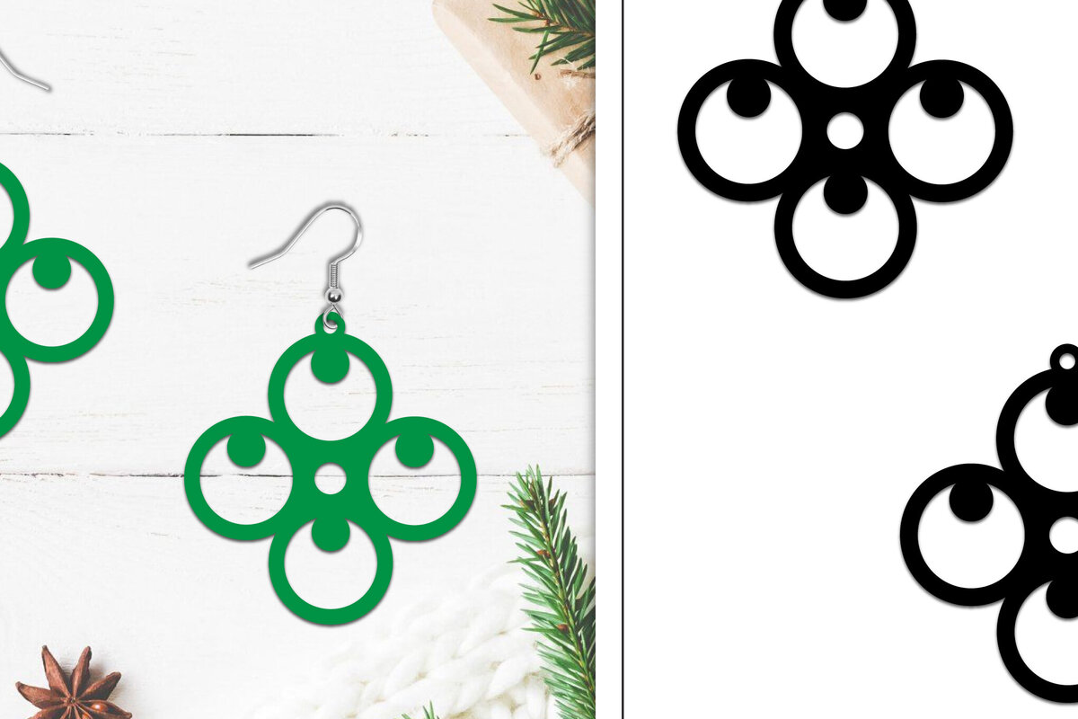 Σετ των 3 Intra απο ξύλο plywood 3mm-4mm πάχος - Σκουλαρίκια Lasercut | Σκουλαρίκια  Δίασταση 3x3 cm INTRAFABR-107883984