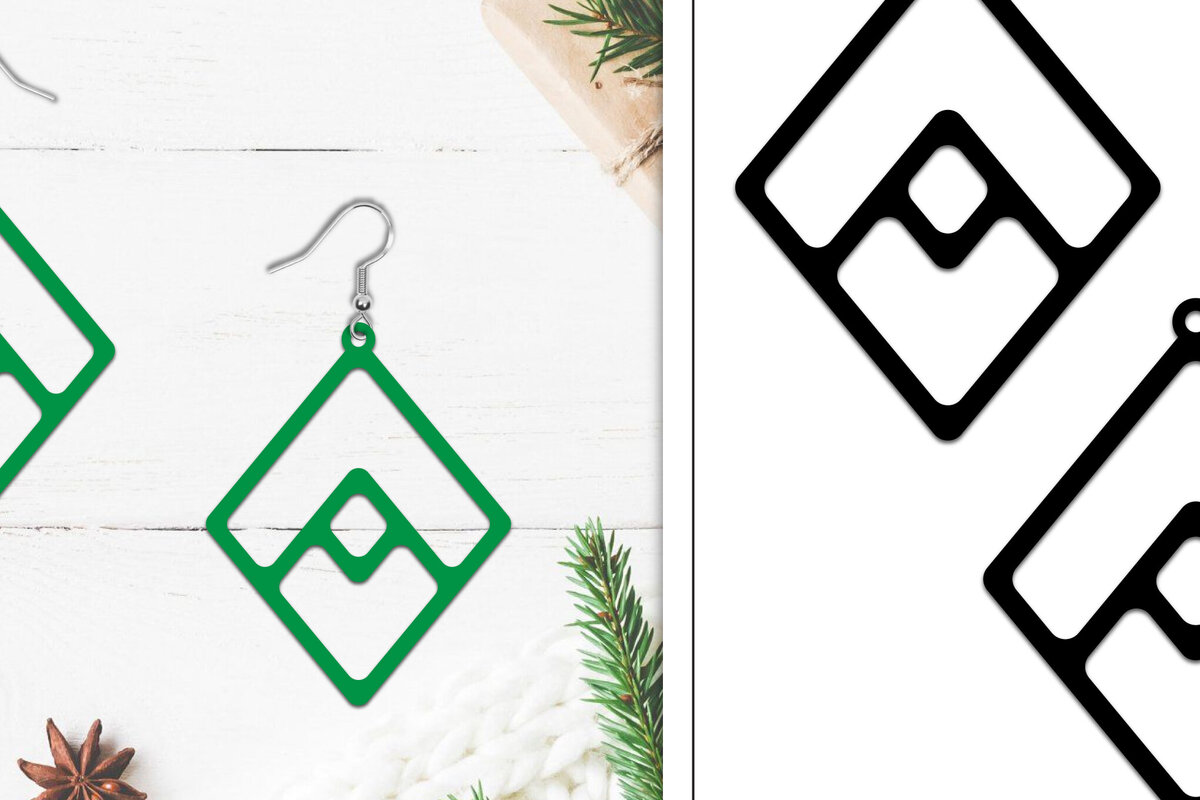 Σετ των 3 Intra απο ξύλο plywood 3mm-4mm πάχος - Σκουλαρίκια Lasercut | Σκουλαρίκια  Δίασταση 3x3 cm INTRAFABR-107884086