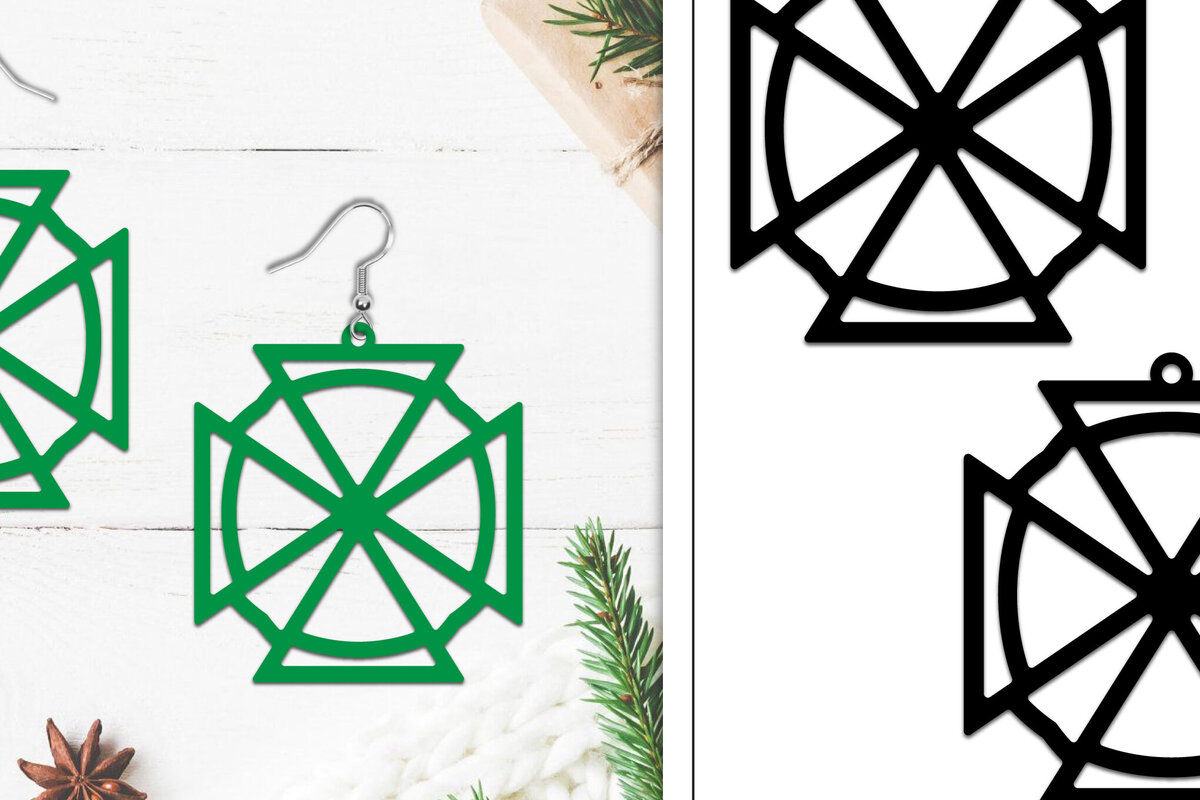 Σετ των 3 Intra απο ξύλο plywood 3mm-4mm πάχος - Σκουλαρίκια Lasercut | Σκουλαρίκια  Δίασταση 3x3 cm INTRAFABR-107884144