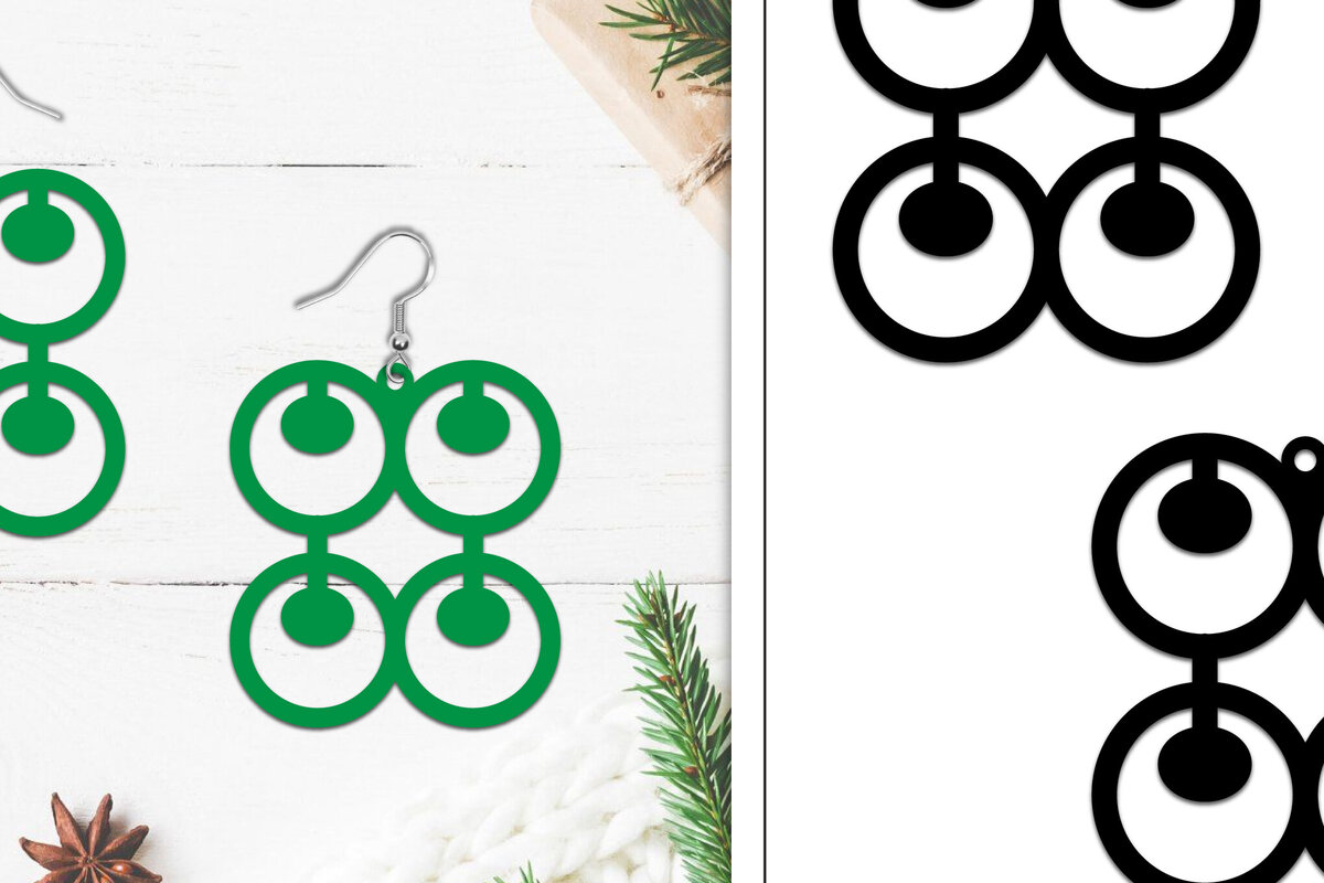 Σετ των 3 Intra απο ξύλο plywood 3mm-4mm πάχος - Σκουλαρίκια Lasercut | Σκουλαρίκια  Δίασταση 3x3 cm INTRAFABR-107884312