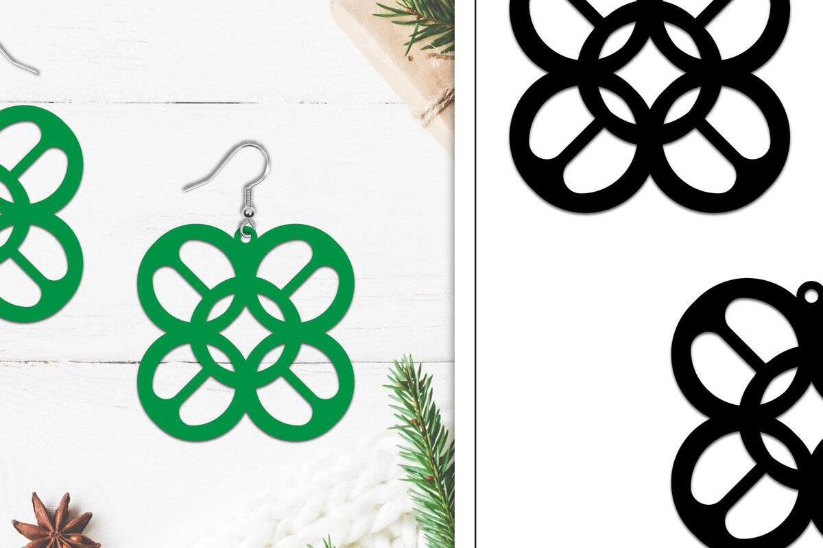 Σετ των 3 Intra απο ξύλο plywood 3mm-4mm πάχος - Σκουλαρίκια Lasercut | Σκουλαρίκια  Δίασταση 3x3 cm INTRAFABR-107884371