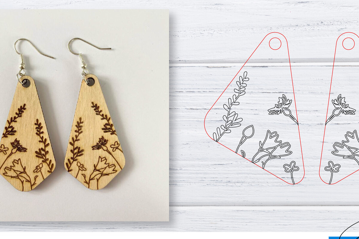 Σετ των 3 Intra απο ξύλο plywood 3mm-4mm πάχος - Σκουλαρίκια  | Wildflower  | Δίασταση 3x3 cm INTRAFABR-29599020