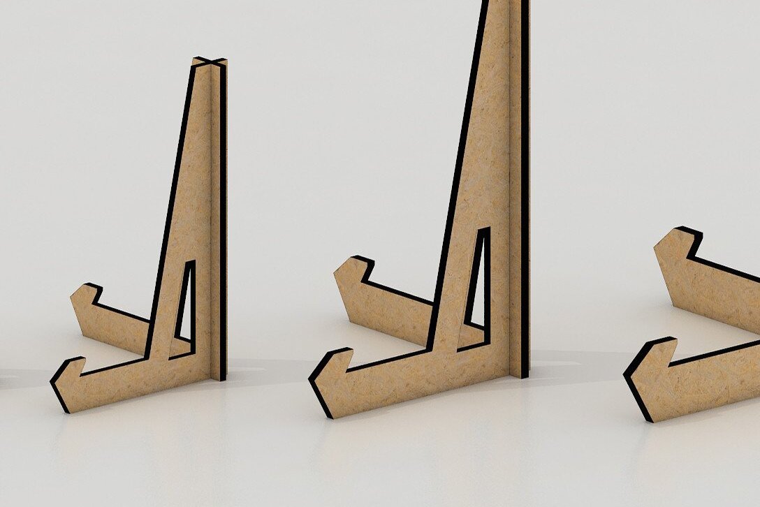 Σετ των 2 Intra απο ξύλο plywood 3mm-4mm πάχος - Easel Display Stand - Laser Cut File 024 Δίασταση 20x20 cm INTRAFABR-34326324