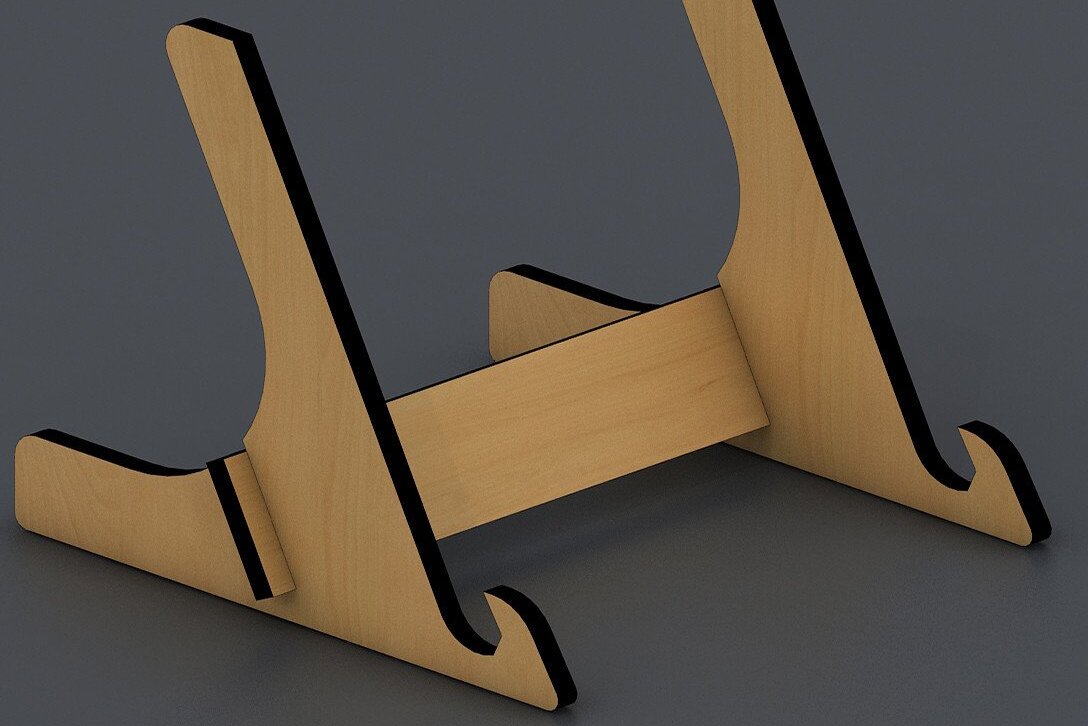 Σετ των 3 Intra απο ξύλο plywood 3mm-4mm πάχος - Easel Plate Stand Files Cut Laser 031 Δίασταση 20x20 cm INTRAFABR-34327392