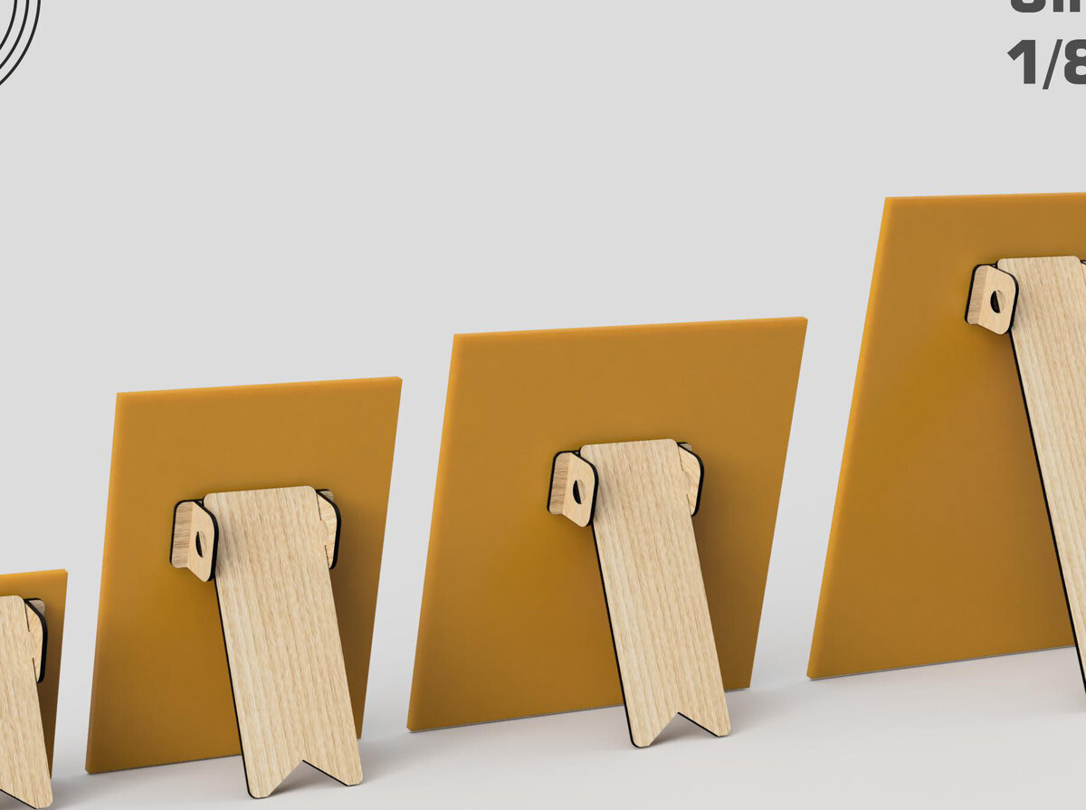 Σετ των 2 Intra απο ξύλο plywood 3mm-4mm πάχος - Easel Stand Πλάτες Laser Cut Files  Δίασταση 20x25 cm INTRAFABR-99394369