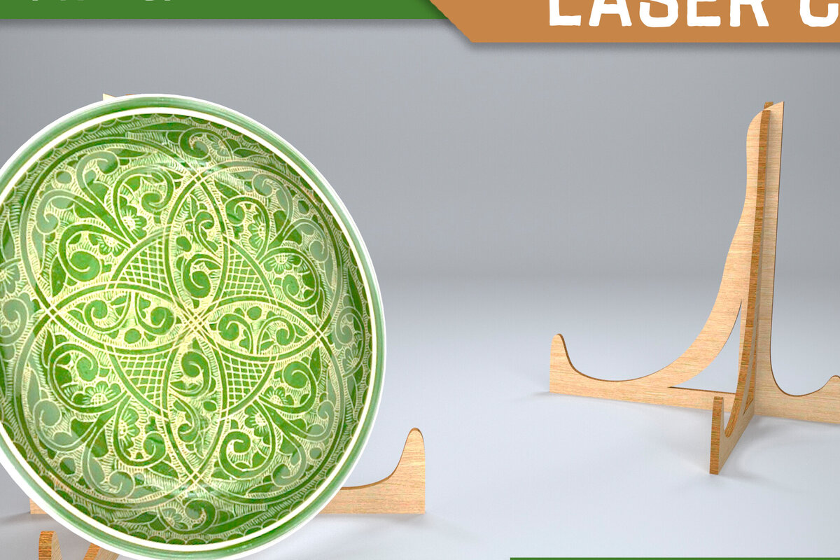 Intra απο ξύλο plywood 3mm-4mm πάχος - Easel Stand Laser Cut. 3D Design  Δίασταση 30x20 cm INTRAFABR-82534908