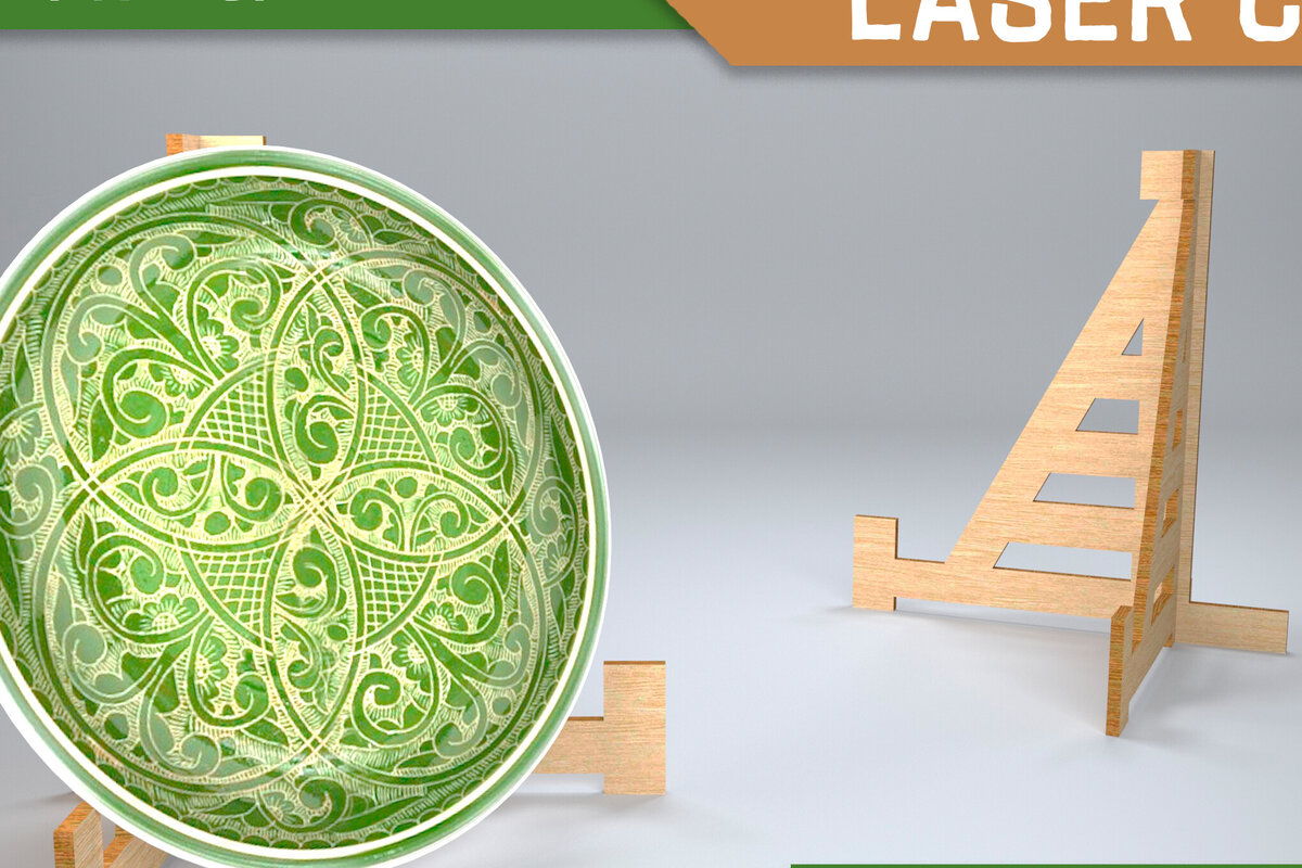 Intra απο ξύλο plywood 3mm-4mm πάχος - Easel Stand Laser Cut. 3D Design  Δίασταση 30x20 cm INTRAFABR-82534582