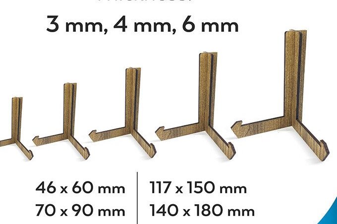 Σετ των 2 Intra απο ξύλο plywood 3mm-4mm πάχος - Στάση καβαλέτο, Βάση κορνίζας  Δίασταση 20x25 cm INTRAFABR-37887899