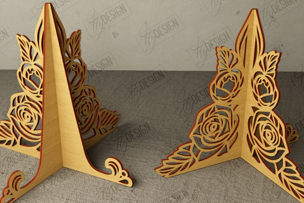 Σετ των 2 Intra απο ξύλο plywood 3mm-4mm πάχος - Στάση καβαλέτο | Πλάκα Τέχνης | Εμφάνιση φωτογραφιών Δίασταση 20x20 cm INTRAFABR-112697088