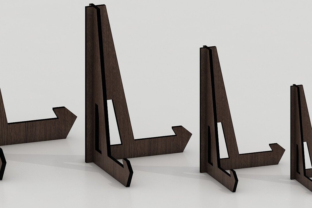 Σετ των 2 Intra απο ξύλο plywood 3mm-4mm πάχος - Easel Wood Plate Display Cut Files 022 Δίασταση 20x20 cm INTRAFABR-34326103