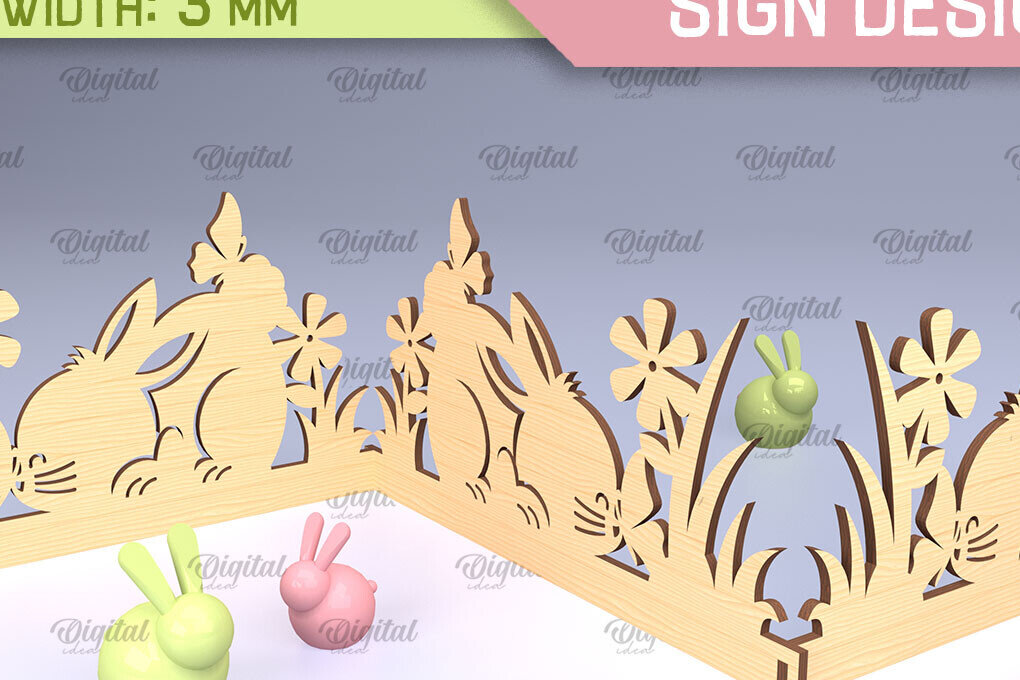 Σετ των 2 Intra απο ξύλο plywood 3mm-4mm πάχος - Πασχαλινό Σήμα Ακορντεόν Laser Cut  Δίασταση 15x15 cm INTRAFABR-91430762