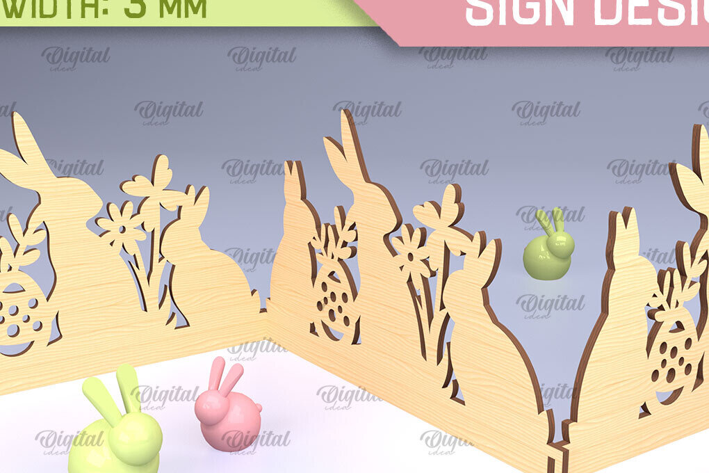 Σετ των 2 Intra απο ξύλο plywood 3mm-4mm πάχος - Πασχαλινό Σήμα Ακορντεόν Laser Cut  Δίασταση 15x15 cm INTRAFABR-91430862