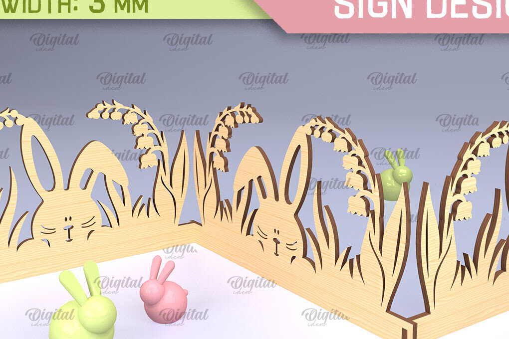 Σετ των 2 Intra απο ξύλο plywood 3mm-4mm πάχος - Πασχαλινό Σήμα Ακορντεόν Laser Cut  Δίασταση 15x15 cm INTRAFABR-91430874