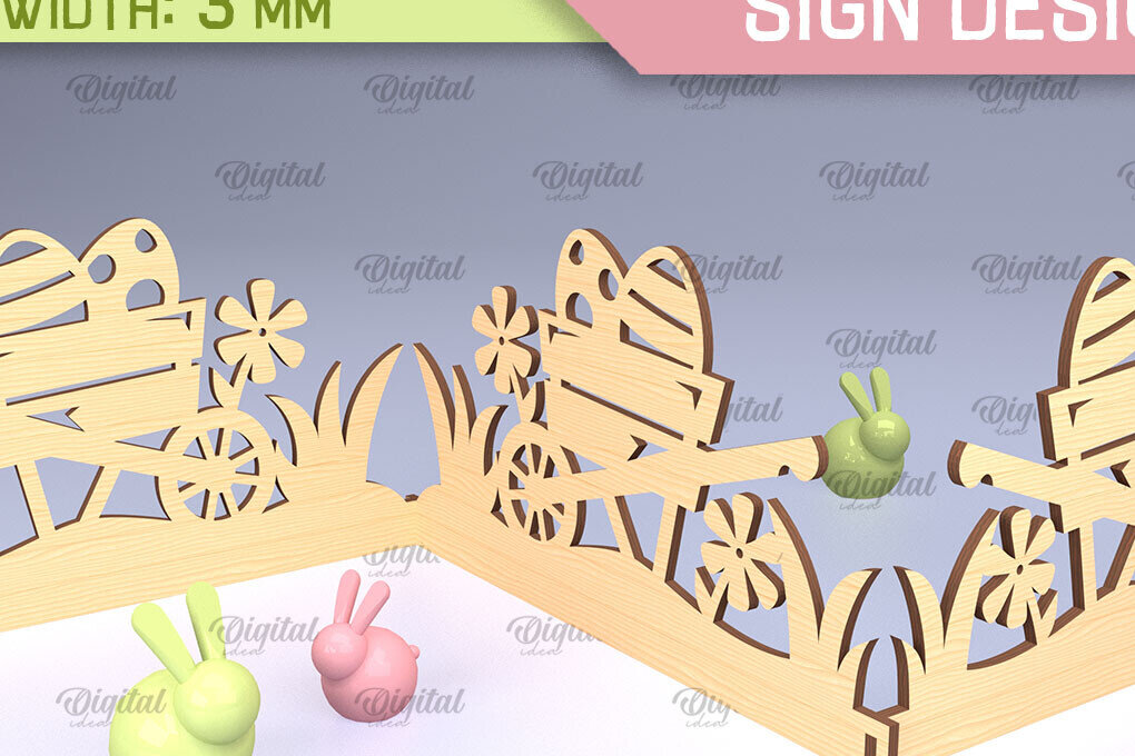 Σετ των 2 Intra απο ξύλο plywood 3mm-4mm πάχος - Πασχαλινό Σήμα Ακορντεόν Laser Cut  Δίασταση 15x15 cm INTRAFABR-91430901