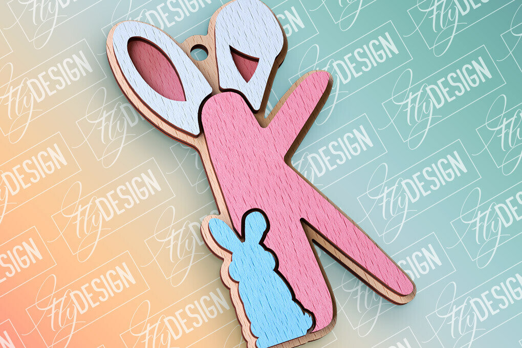 Σετ των 3 Intra απο ξύλο plywood 3mm-4mm πάχος - Πασχαλινό αλφάβητο  | Αρχεία CNC Δίασταση 15x15 cm INTRAFABR-91993630