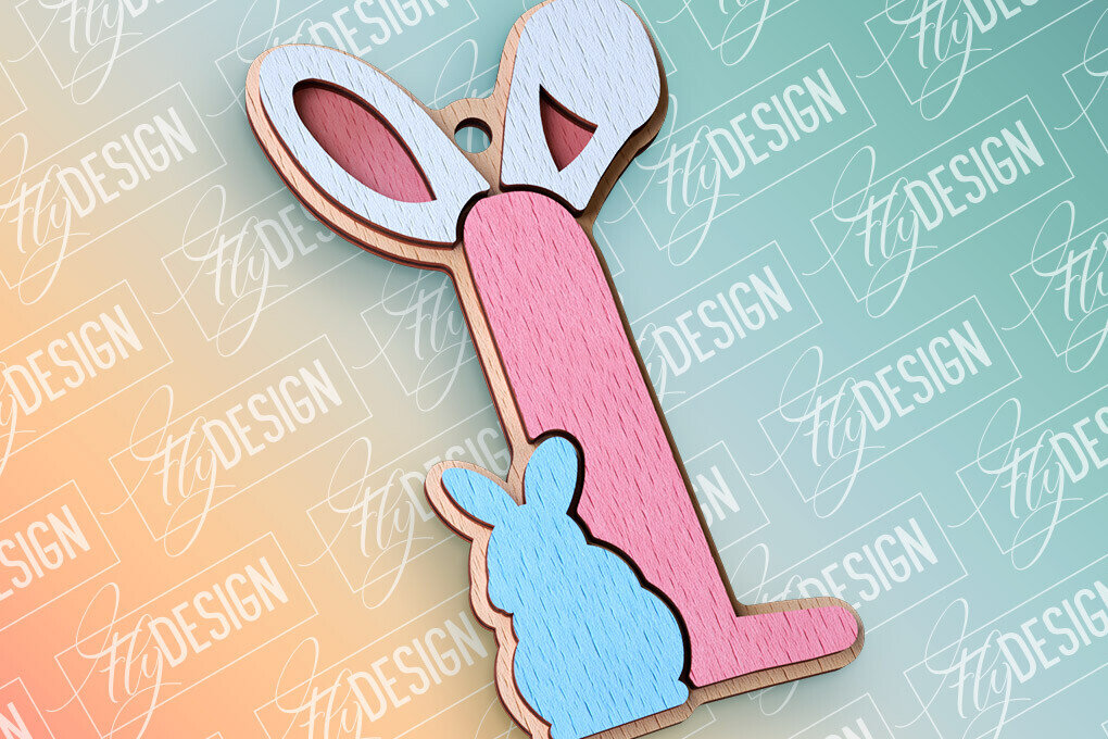 Σετ των 2 Intra απο ξύλο plywood 3mm-4mm πάχος - Πασχαλινό αλφάβητο  | Αρχεία CNC Δίασταση 15x15 cm INTRAFABR-91993666