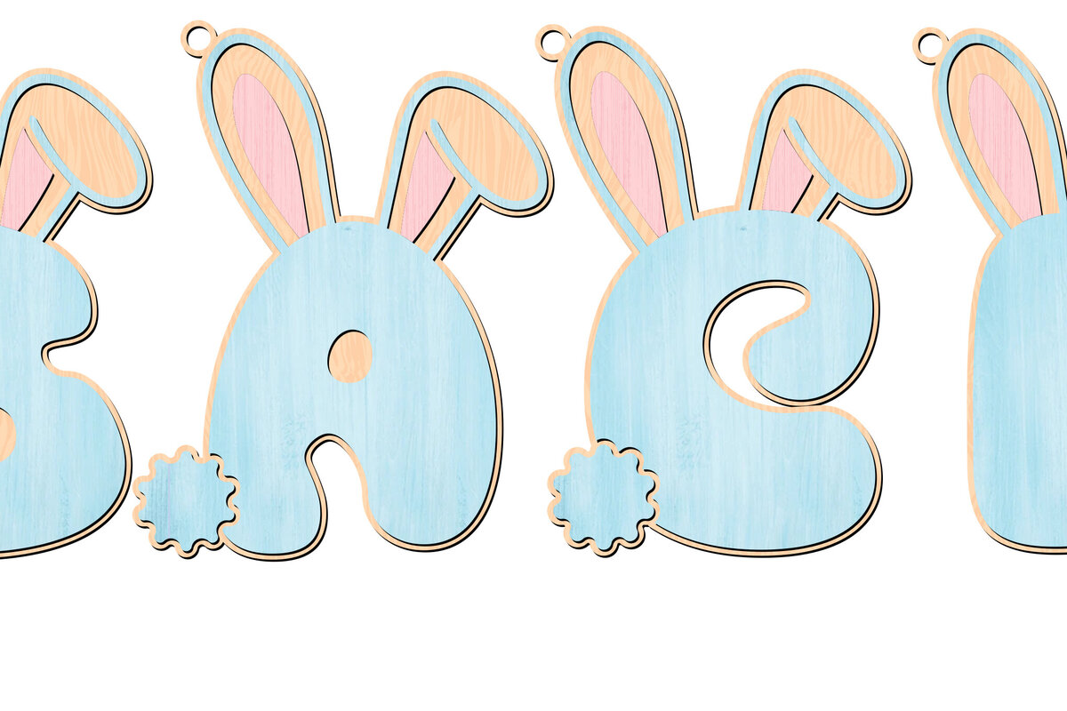 Σετ των 3 Intra απο ξύλο plywood 3mm-4mm πάχος - Πασχαλινό αλφάβητο  Alphabet Δίασταση 6x6 cm INTRAFABR-113753961