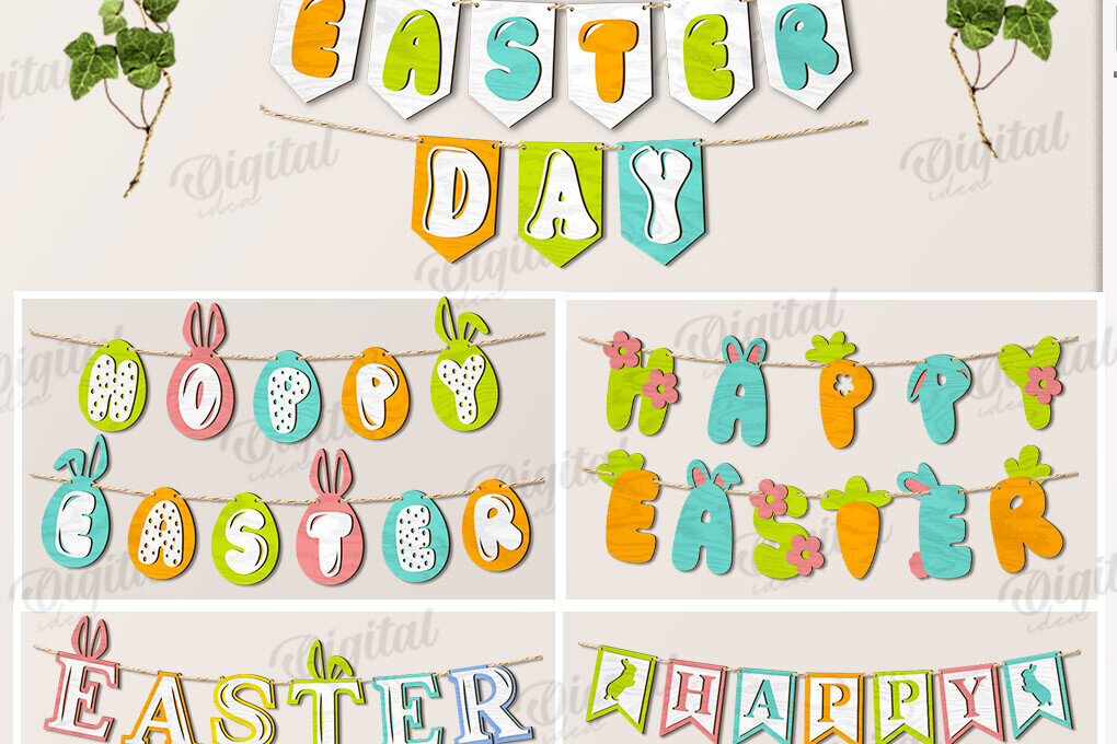 Σετ των 2 Intra απο ξύλο plywood 3mm-4mm πάχος - Πασχαλινά Πανό Πακέτο κοπής με λέιζερ Δίασταση 15x15 cm INTRAFABR-118425500