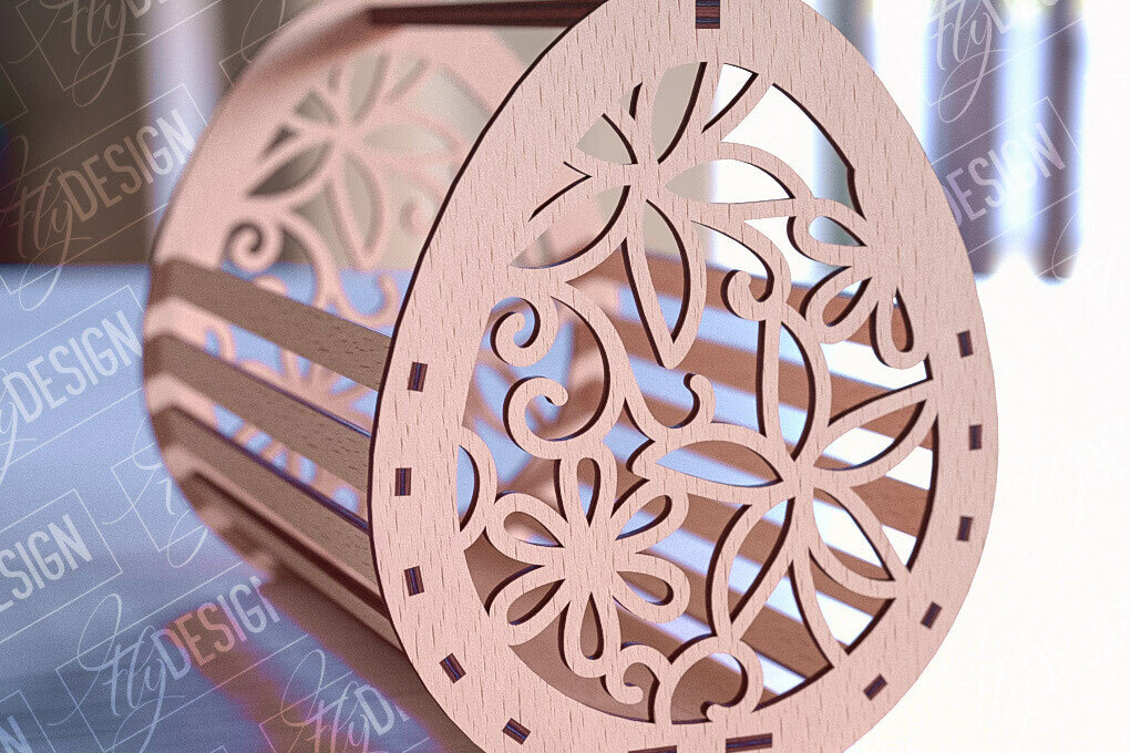 Σετ των 2 Intra απο ξύλο plywood 3mm-4mm πάχος - Πασχαλινό καλάθι Laser Cut | Καλό Πάσχα Δίασταση 15x15 cm INTRAFABR-90357036