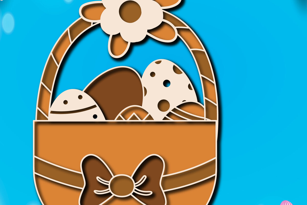 Σετ των 2 Intra απο ξύλο plywood 3mm-4mm πάχος - ΠΑΣΧΑΛΙΚΟ ΚΑΛΑΘΙ Πολυστρωματικό Laser Cut  Δίασταση 15x15 cm INTRAFABR-25562436