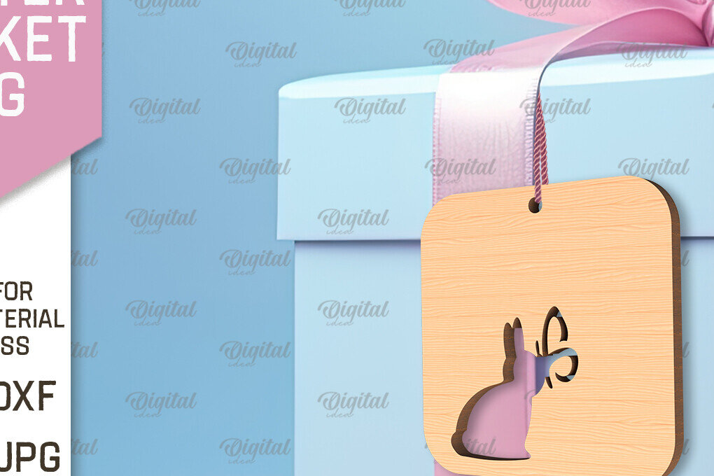 Σετ των 2 Intra απο ξύλο plywood 3mm-4mm πάχος - Πασχαλινό καλάθι Ετικέτα . Πασχαλινή  Δίασταση 15x15 cm INTRAFABR-91680842