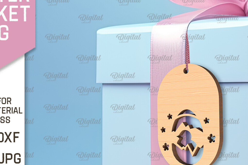 Σετ των 2 Intra απο ξύλο plywood 3mm-4mm πάχος - Πασχαλινό καλάθι Ετικέτα . Πασχαλινή  Δίασταση 15x15 cm INTRAFABR-91680145