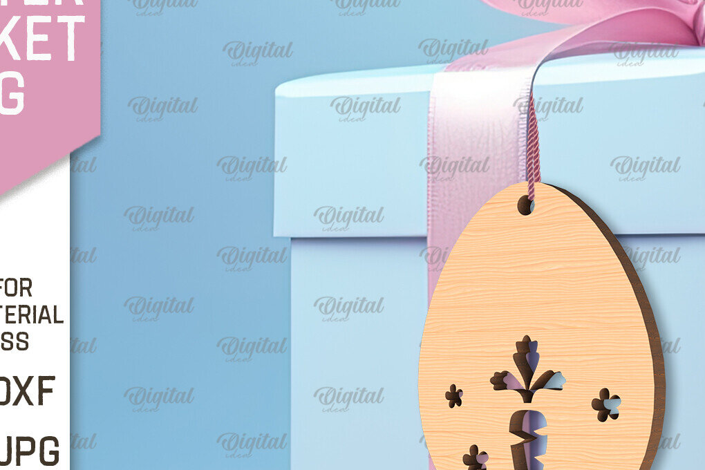 Σετ των 2 Intra απο ξύλο plywood 3mm-4mm πάχος - Πασχαλινό καλάθι Ετικέτα . Πασχαλινή  Δίασταση 15x15 cm INTRAFABR-91680327