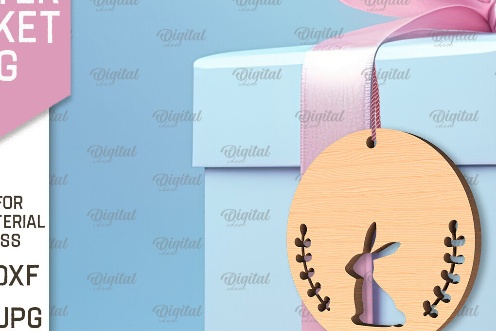 Σετ των 2 Intra απο ξύλο plywood 3mm-4mm πάχος - Πασχαλινό καλάθι Ετικέτα . Πασχαλινή  Δίασταση 15x15 cm INTRAFABR-91680349