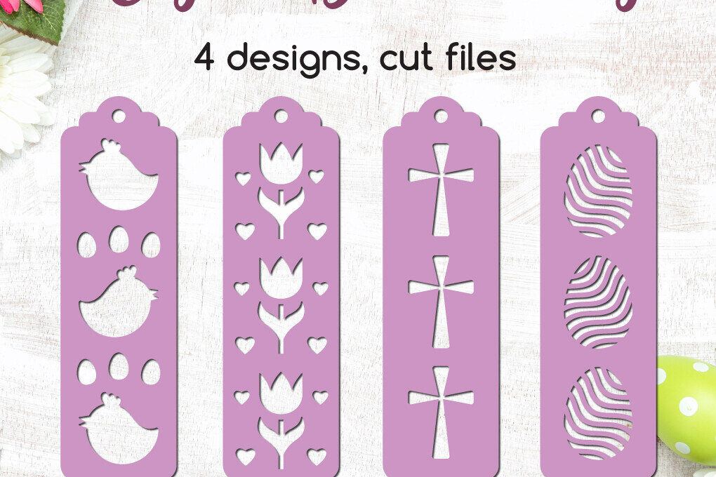 Σετ των 2 Intra απο ξύλο plywood 3mm-4mm πάχος - Πασχαλινοί σελιδοδείκτες Πρότυπα  Papercut Δίασταση 15x15 cm INTRAFABR-117234895