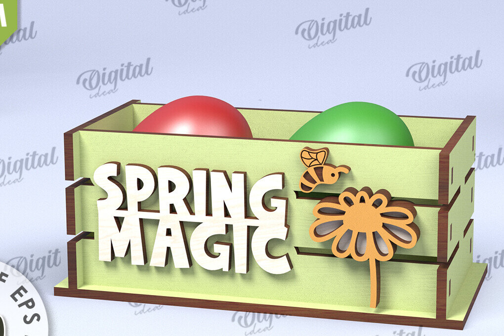 Σετ των 3 Intra απο ξύλο plywood 3mm-4mm πάχος - Πασχαλινό κουτί LaserCut. Πασχαλινό καλάθι διακόσμηση Δίασταση 15x15 cm INTRAFABR-116707963