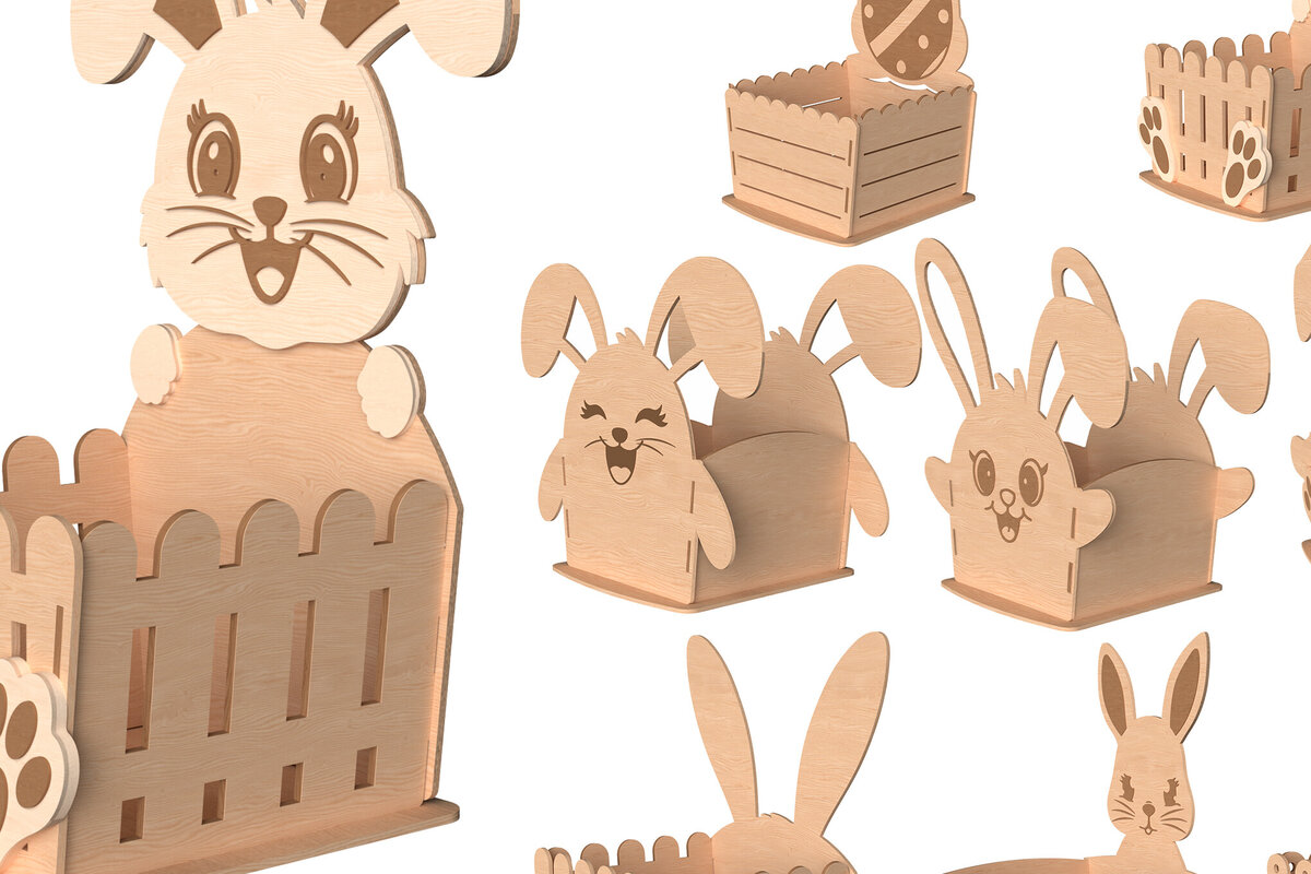 Intra απο ξύλο plywood 3mm-4mm πάχος - Πασχαλινό Μπάνι Καλάθι  Δίασταση 30x20 cm INTRAFABR-116142451