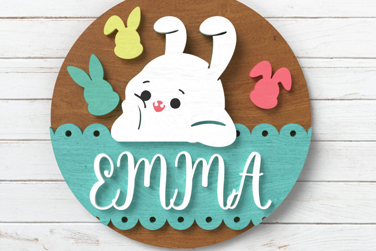 Σετ των 3 Intra απο ξύλο plywood 3mm-4mm πάχος - Ετικέτα Easter Bunny Basket - Laser Cut  Δίασταση 6x6 cm INTRAFABR-116574399