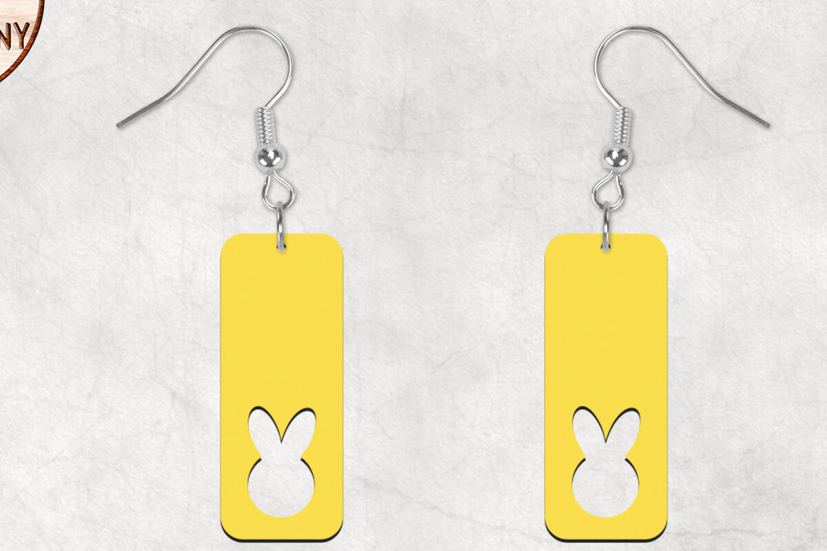 Σετ των 3 Intra απο ξύλο plywood 3mm-4mm πάχος - Πασχαλινά σκουλαρίκια Boho Bunny Δίασταση 3x3 cm INTRAFABR-28928592